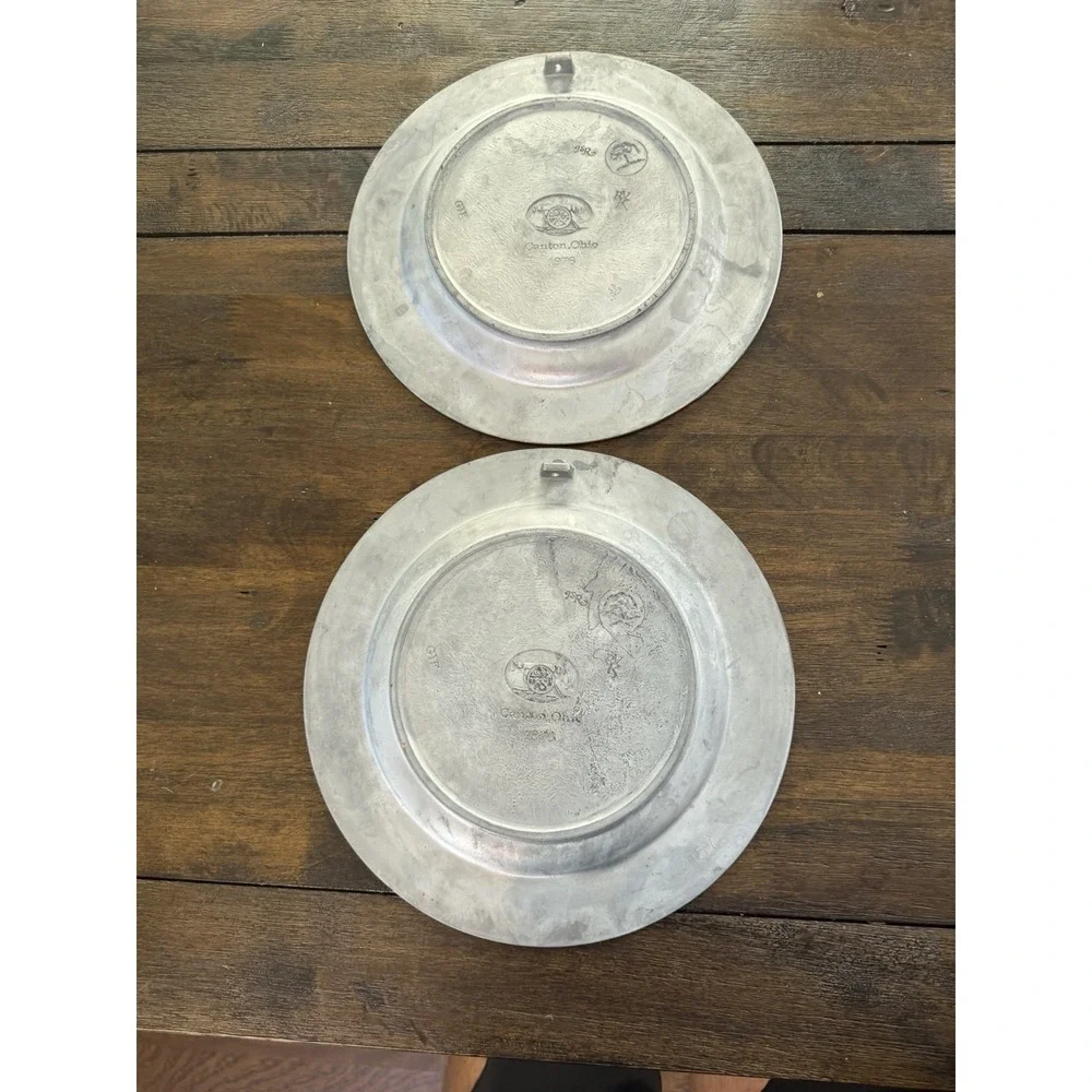 Vintage 1976 Great American Revolution Pewter Plates John Trumbull Set of 2